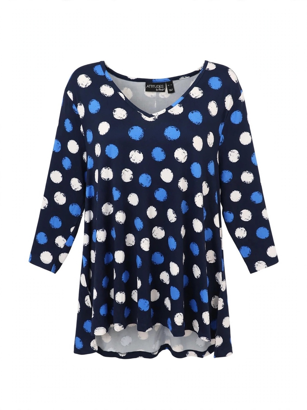 ATTITUDES by Renee Polka Dot Swing Tunic